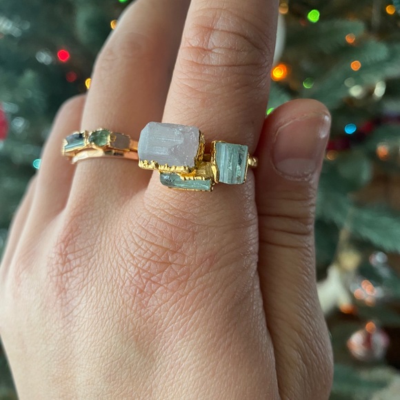 Little Sycamore 18k Gold Plated Tourmaline Ring - Picture 4 of 13